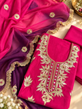 Rani Pink & Purple Floral Suit Set