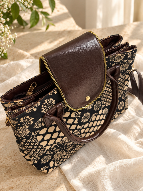 Elegant Ethnic Tote Bag | Spacious Multi-Compartment Handbag