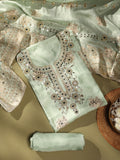 Sage Green Embroidered Unstitched Suit Set