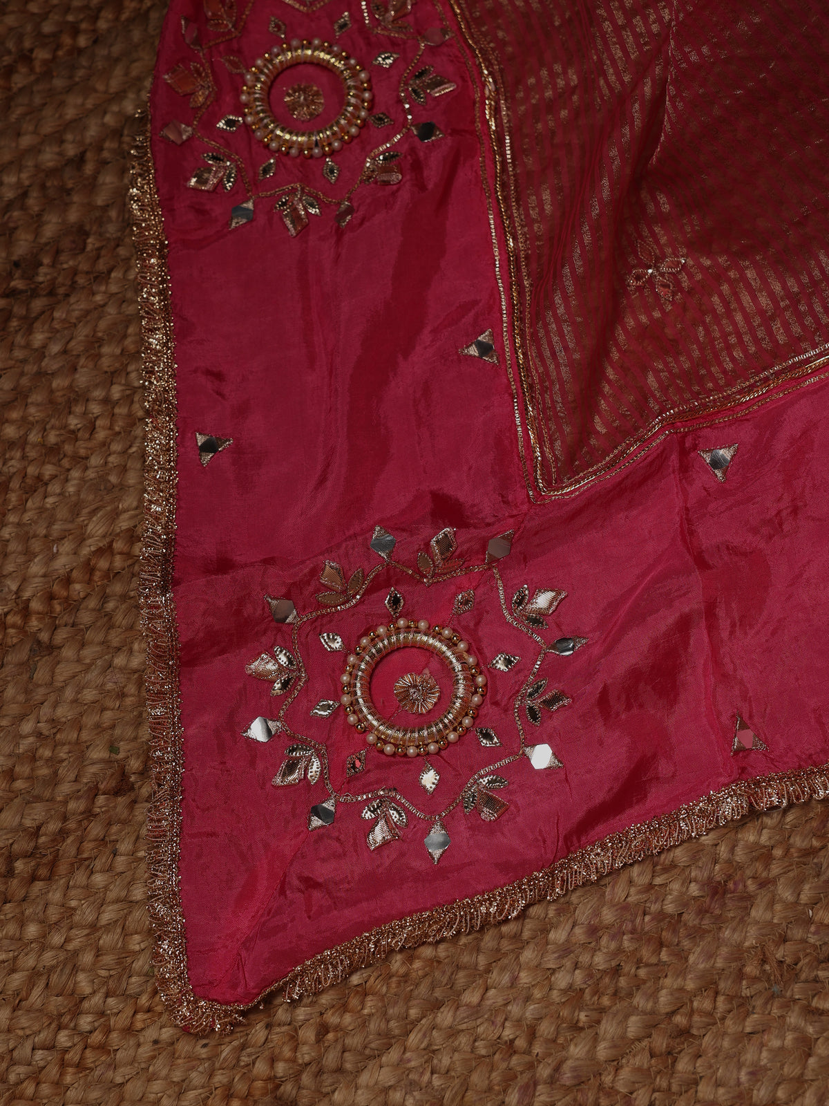 Pink Embroidered Unstitched Suit Set