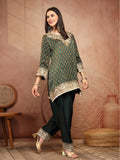 Green Ajrakh Modal Farsi Suit