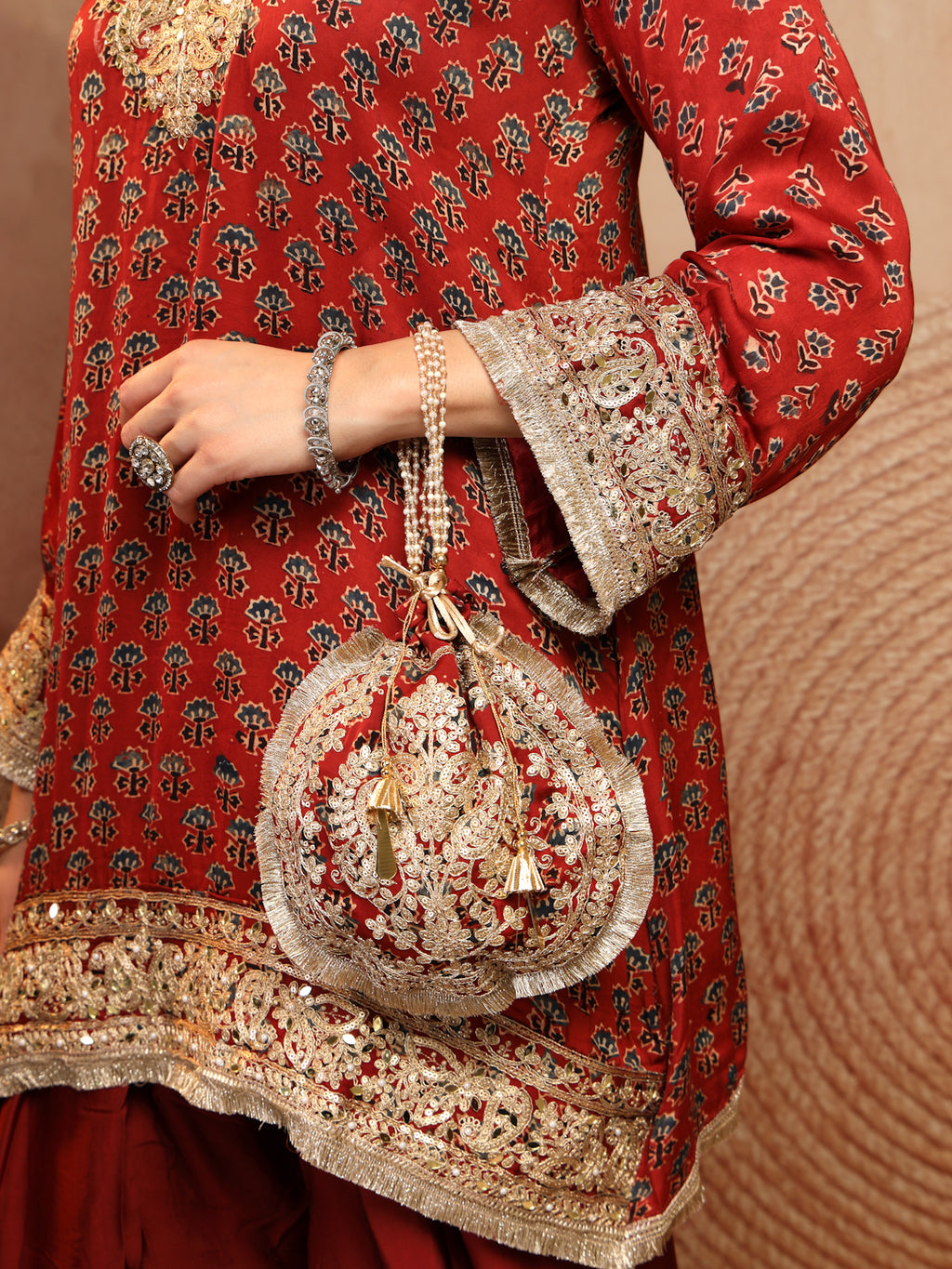 Ruby Ajrakh Modal Farsi Suit