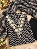 Black & Grey Chevron Mirror Work Suit Set