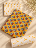 Mustard Yellow Hand Block Print Cotton Unstitched Suit Set – 3 Piece